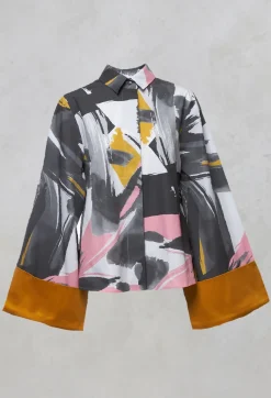 Marble u0026 Co. Shirts & Blouses^Tailored Shirt with Large Cuffs in Aneko / Mustard