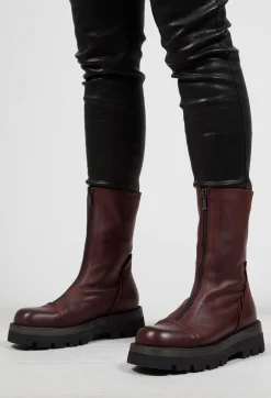 Lofina Boots^Tall Ankle Boots with Contrasting Sole in Gasoline Britanic