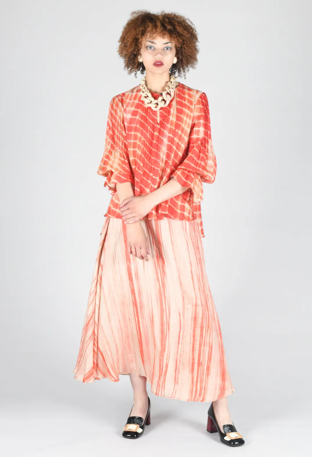 Bianco Levrin Shirts & Blouses^Tana Shirt in Coral and Cream