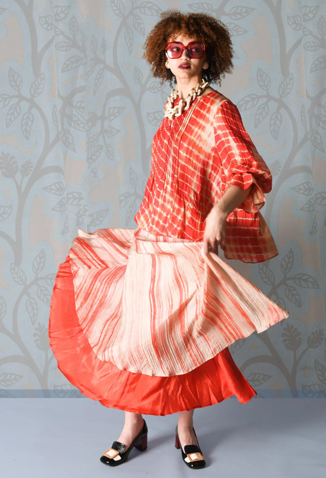 Bianco Levrin Shirts & Blouses^Tana Shirt in Coral and Cream