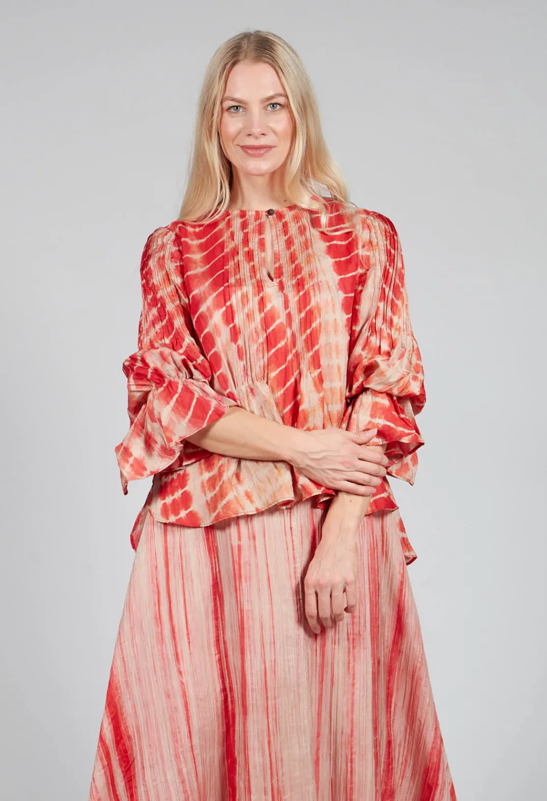 Bianco Levrin Shirts & Blouses^Tana Shirt in Coral and Cream