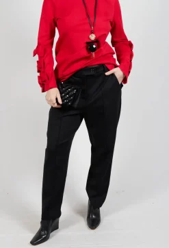 Mei Meij Trousers^Tapered Jersey Trousers in Nero