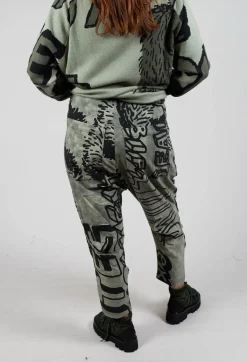 Rundholz Black Label Trousers^Tapered Leg Drop Crotch Trousers in Defender Big Print