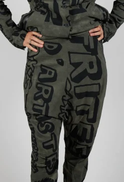 Rundholz Black Label Trousers^Tapered Leg Drop Crotch Trousers in Camp Big Print