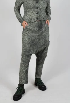 Rundholz Black Label Trousers^Tapered Leg Drop Crotch Trousers in Defender Print