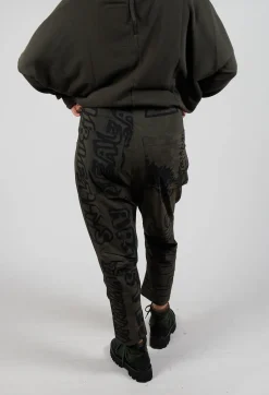 Rundholz Black Label Trousers^Tapered Leg Drop Crotch Trousers in Jungle Big Print
