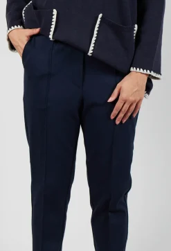 Mei Meij Trousers^Tapered Leg Jersey Trousers in Blue Nights
