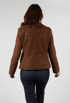 Umit Unal Jackets^Tartan Blazer in Original Brown