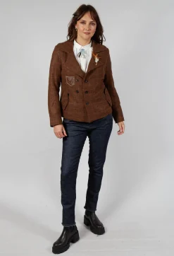 Umit Unal Jackets^Tartan Blazer in Original Brown