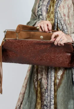 Le Daf Bags^Texas Fringe Bag in Brown