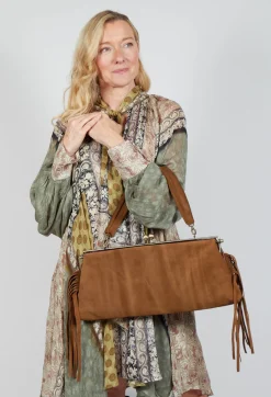 Le Daf Bags^Texas Fringe Bag in Brown