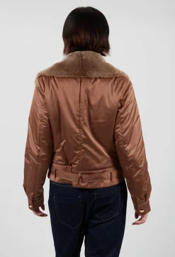 Dom Goor Coats^Textile Biker Coat in Amber