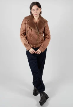 Dom Goor Coats^Textile Biker Coat in Amber