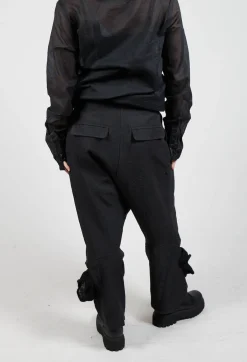 Rundholz Dip Trousers^Textured Baggy Trousers in Black Mel