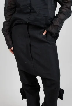 Rundholz Dip Trousers^Textured Baggy Trousers in Black Mel