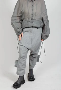 Rundholz Dip Trousers^Textured Baggy Trousers in Pencil Mel