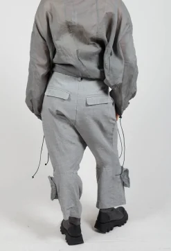 Rundholz Dip Trousers^Textured Baggy Trousers in Pencil Mel