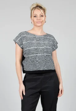 Sarah Pacini Jumpers^Textured Boxy Jumper in Black