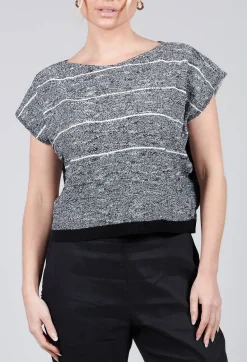 Sarah Pacini Jumpers^Textured Boxy Jumper in Black