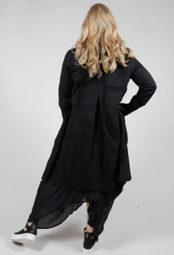 Elli Jackets^Textured Button Up Coat in Black