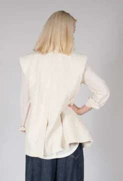 Nostra Santissima Jackets^Textured Button Up Waistcoat in Natural