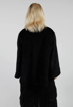 Amici Coats^Textured Cape in Black