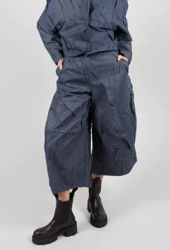 Stefano Mortari Trousers^Textured Cropped Trousers in Blue