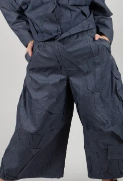 Stefano Mortari Trousers^Textured Cropped Trousers in Blue