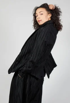 Marc Point Jackets^Textured Double Breasted Jacket in Black