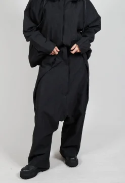 Rundholz Dip Trousers^Textured Drop Crotch Trousers in Black Mel