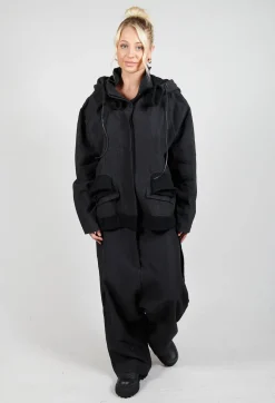 Rundholz Dip Jackets^Textured High Neckline Jacket in Black Mel
