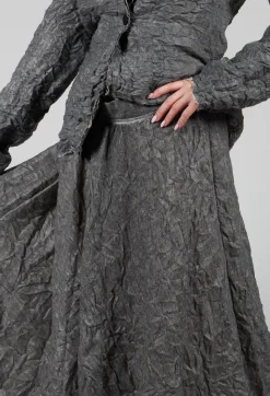 Marc Point Skirts^Textured Midi Skirt in Grey