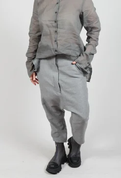 Rundholz Dip Trousers^Textured Straight Leg Trousers in Pencil Mel