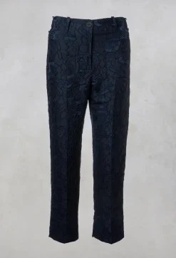 Xenia Design Co-ords & Suits^Textured Trousers in Dark Blue