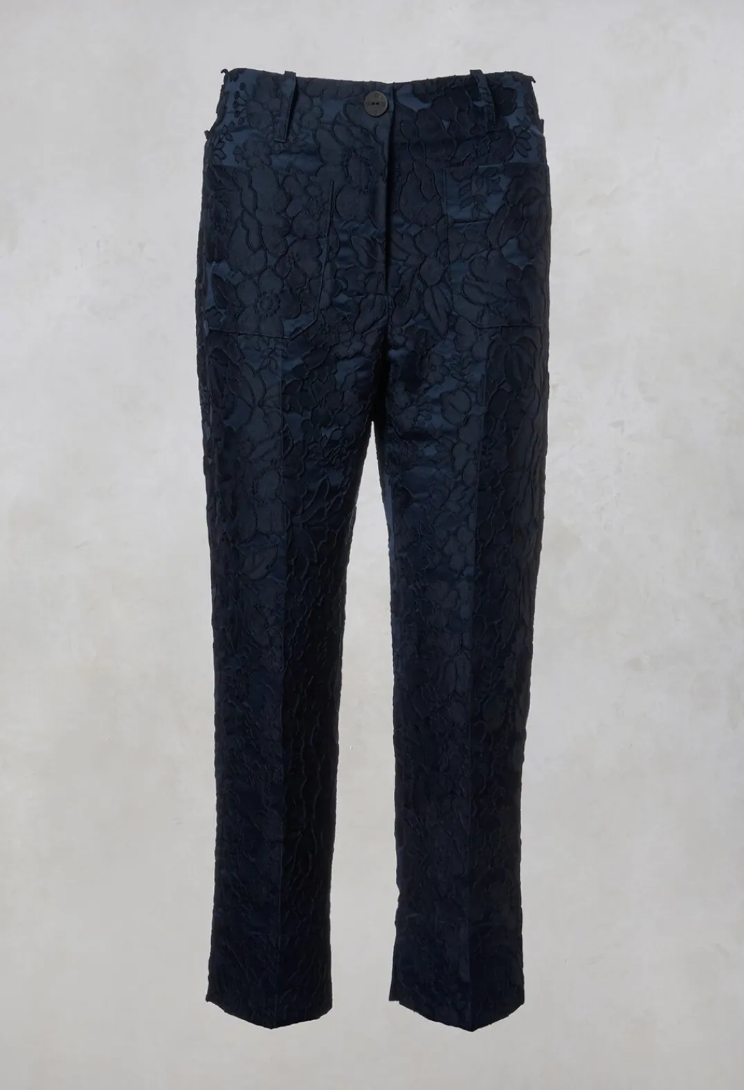 Xenia Design Co-ords & Suits^Textured Trousers in Dark Blue