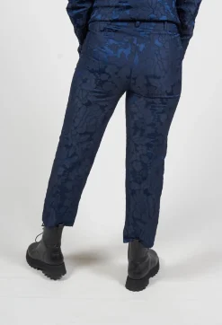 Xenia Design Co-ords & Suits^Textured Trousers in Dark Blue
