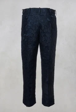 Xenia Design Co-ords & Suits^Textured Trousers in Dark Blue