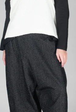 Moyuru Trousers^Textured Wide Leg Trousers in Black