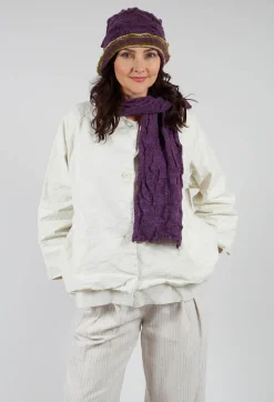 Butapana Scarves^Textured Wool Scarf in Iris
