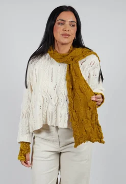 Butapana Scarves^Textured Wool Scarf in Mustard