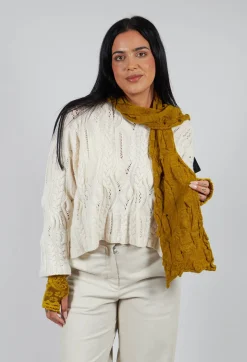 Butapana Scarves^Textured Wool Scarf in Mustard