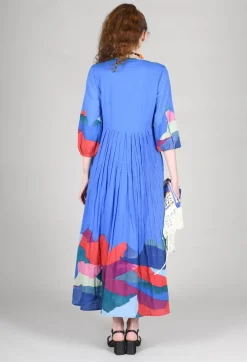 Rene Derhy Dresses^Theatral Dress in Bleu and Petr