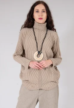 Marc Point Jumpers^Thick Knit Jumper in Beige