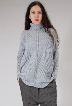 Marc Point Jumpers^Thick Knit Jumper in Grey