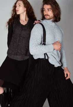 Marc Point Jumpers^Thick Knit Jumper in Grey