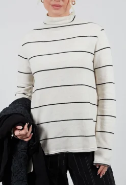 Operificio Neirami Jumpers^Thin Stripe Jumper in Nera