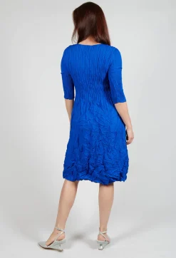 Alquema Dresses^Three Quarter Sleeve Smash Dress in Royal