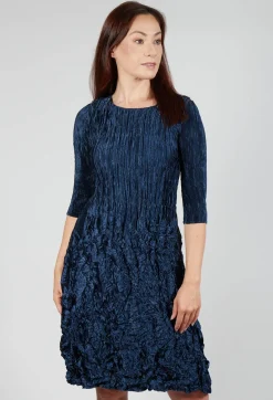 Alquema Dresses^Three Quarter Sleeve Smash Dress in Metallic Ink