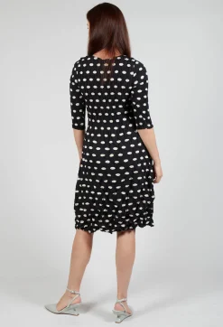Alquema Dresses^Three Quarter Sleeve Smash Dress in Elliptical Spot