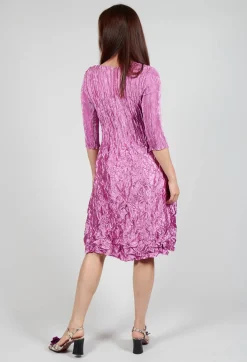 Alquema Dresses^Three Quarter Sleeve Smash Dress in Metallic Pink